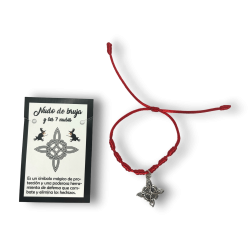 Pulseira Nó de Bruxa e 7 nós de corda vermelha...