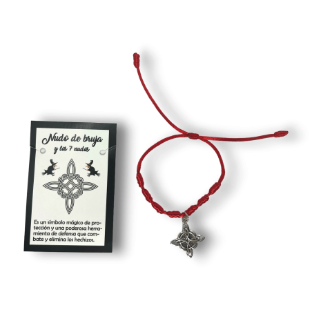 Pulseira Nó de Bruxa e 7 nós de corda vermelha - HOSTENATURA