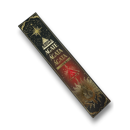 Kit Incenso Agata AROMA Smudge Crystal - Bastoncini di incenso con minerali - 1 scatola da 20gr.