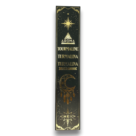 Encens Tourmaline AROMA Smudge Kit Encens Cristal - Bâtonnets d’encens minéraux - 1 boite de 20gr.