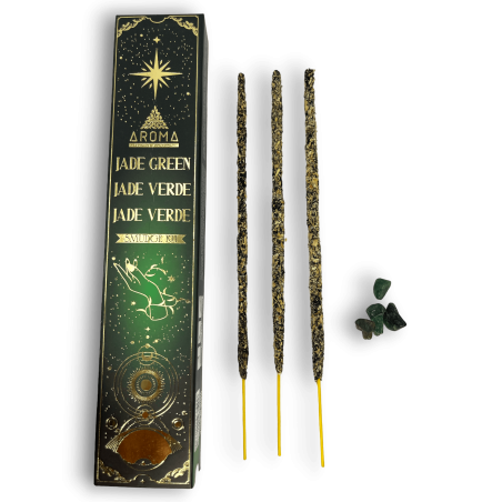 طقم البخور الكريستالي من Green Jade Incense AROMA Smudge - أعواد البخور بالمعادن - صندوق واحد 20 جرام.