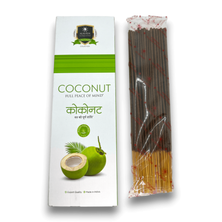 Alaukik Coco Wierook - Kokosnoot - Grootverpakking 90gr - 55-65 stokjes - Gemaakt in India