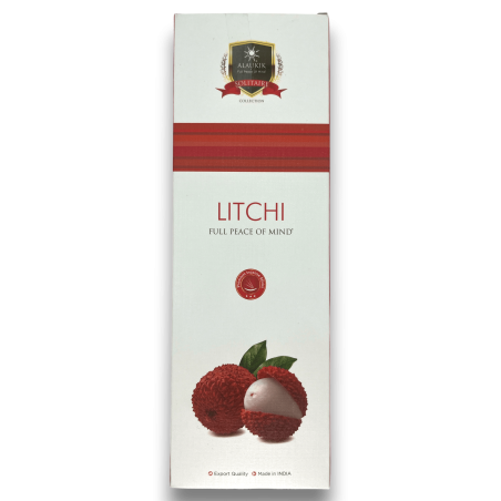 Alaukik Encens Litchi Grand Pack 90gr - 55-65 sticks - Fabriqué en Inde
