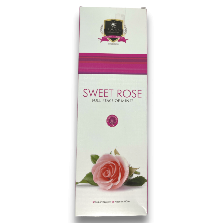 Alaukik Sweet Rose Wierook - Sweet Rose - Grootverpakking 90gr - 55-65 stokjes - Gemaakt in India