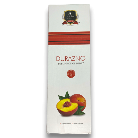 Encens Alaukik Préssec - Peach / Durazno - Paquet Gran 90gr - 55-65 varetes - Fet a Índia