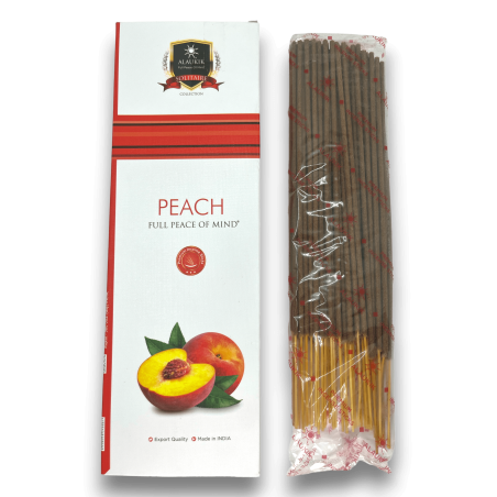 Incienso Alaukik Melocotón - Peach / Durazno - Paquete Grande 90gr - 55-65 varillas - Hecho en India