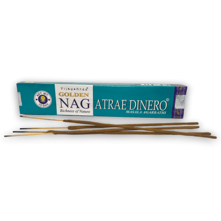 Encens Atrau Diners GOLDEN NAG Attract Money Masala Agarbathi - 1 paquet de 15gr.