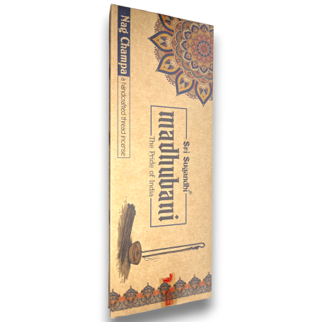 Corde d’Encens Nag Champa Madhubani Sri Sugandhi - Corde d’Encens avec Support - Qualité Premium