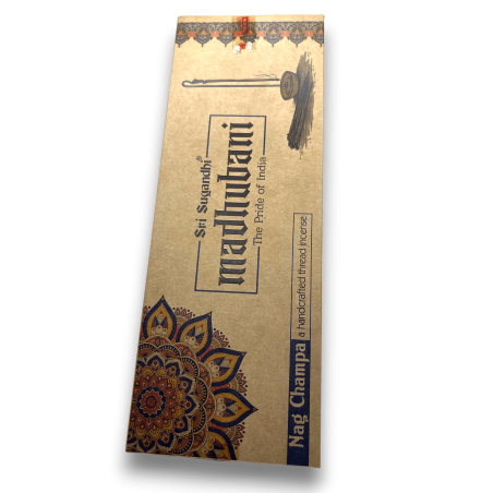 Incienso Rope Nag Champa Madhubarani Sri Sugandhi - Incienso Rope con Soporte - Calidad Premium