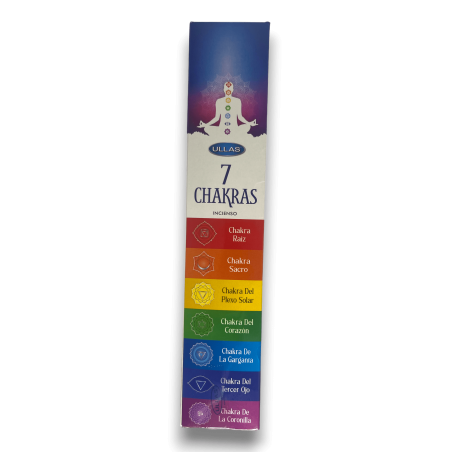 Incenso de Sete Chakras ULLAS 7 Chakras - 7 pacotes de 5 bastões de incenso