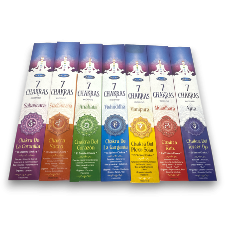 セブン チャクラのお香ULLAS 7 Chakras - お香スティック 5 本入り 7 パッケージ