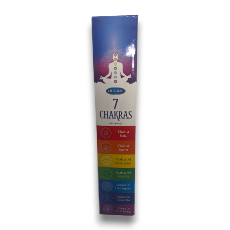 セブン チャクラのお香ULLAS 7 Chakras - お香スティック 5 本入り 7 パッケージ