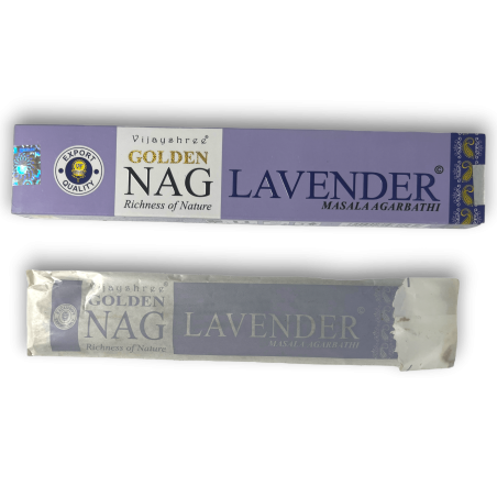 Encens Lavande GOLDEN NAG Parfum Lavande Vijayshree - 1 Paquet de 15gr.