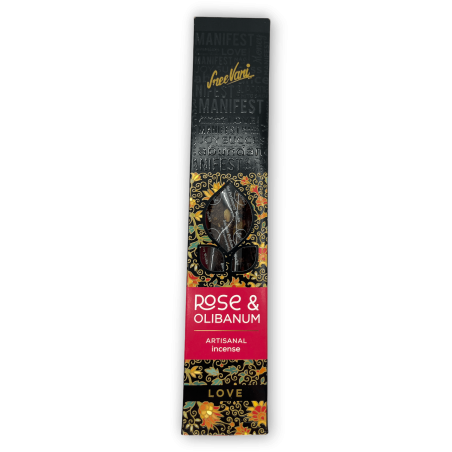Encens Rose et Encens Love Manifest Sree Vani Love Rose & Olibanum - Encens Artisanal - 4 barres épaisses Qualité extra