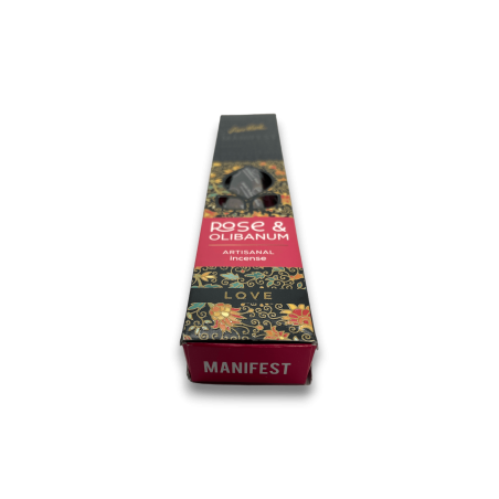 Rosa Weihrauch und Weihrauch Love Manifest Sree Vani Love Rose & Olibanum - Artisan Räucherstäbchen - 4 dicke Riegel Extra Quali