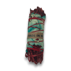 Atado Salvia Floral con Sangre de Dragon Smudge Made in México - Atado de Hierba 10cm