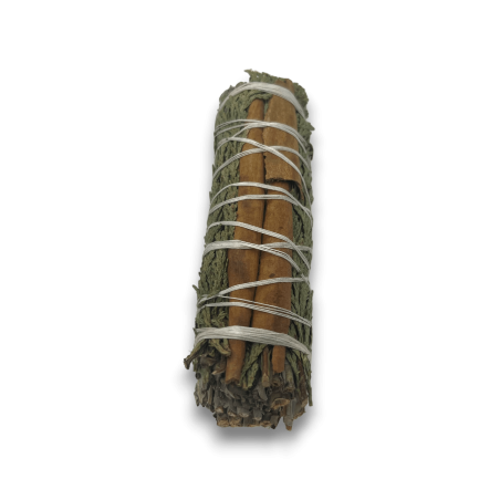 Atado de Salvia Blanca, Cedro y Canela Smudge Made in México - Atado de Hierba 10cm