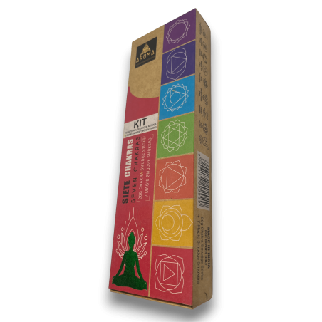 Kit Sette Chakra AROMA 7 Chakra - Bastoncini d'incenso e 7 lampadine profumanti attivate Eco Artisanal