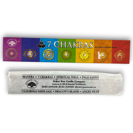 7 Chakren Green Tree Weihrauch - Premium Masala Sticks - 1 Packung à 15gr.