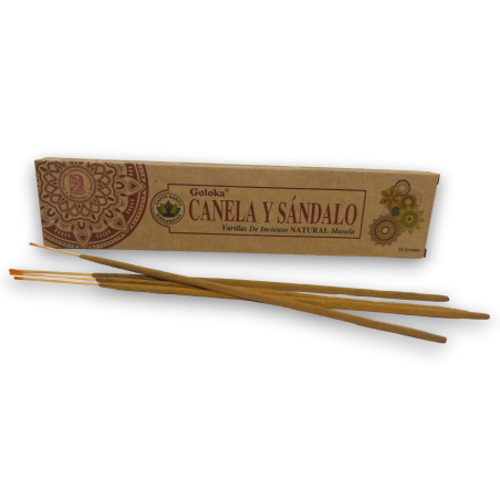 Encens Canyella i Sàndal Orgànic GOLOKA Cinnamon & Sandalwood - Natural Masala Incense - 1 paquet de 15gr