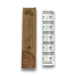 Incienso Canela y Sándalo Orgánico GOLOKA Cinnamon & Sandalwood - Natural Masala Incense - 1 cajetilla de 15gr