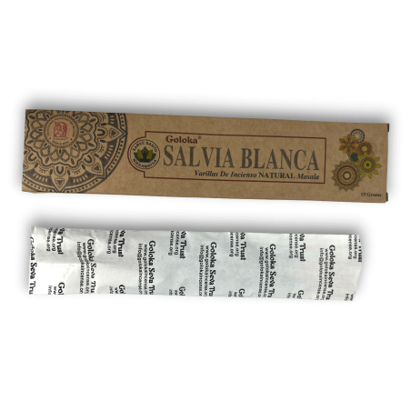 GOLOKA White Sage بخور المريمية البيضاء العضوية - بخور ماسالا الطبيعي - 1 صندوق 15 جرام