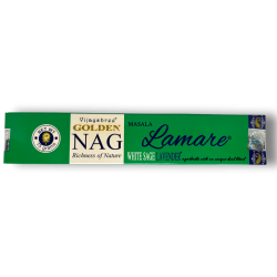 Lamare White Sage & Lavender Incense GOLDEN NAG عطر Lamare White Sage & Lavander Vijayshree - صندوق واحد من 15 جرام.