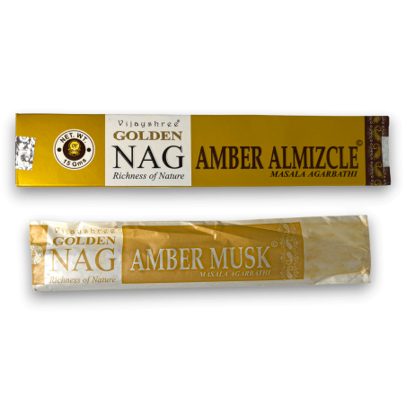 Amber Musk Wierook GOLDEN NAG Amber Musk Vijayshree Geur - 1 Doos van 15gr.