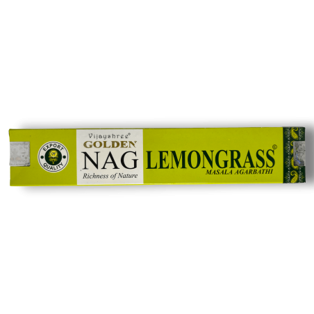 Incenso de Capim Limão GOLDEN NAG Fragrância Vijayshree de Capim Limão - 1 Caixa de 15gr.