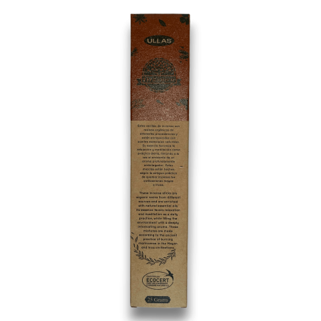 Encens Ullas à la Cannelle - Cannelle - Fait Main - 25gr - Fabriqué en Inde - 100% Naturel - Encens Bio ULLAS
