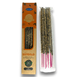 Incenso de Sândalo Ullas - Sândalo - Feito à Mão - 25gr - Fabricado na Índia - 100% Natural - Incenso Orgânico ULLAS