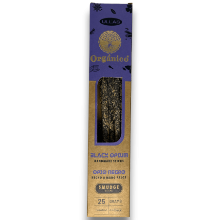Incienso Ullas de Opio Negro - Black Opium - 手作り - 25g - インド製 - 100%ナチュラル - ULLAS オーガニックインセンス