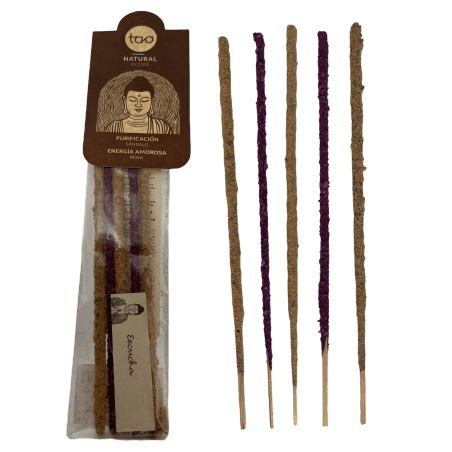 Incienso Sándalo y Rosa TAO Combinado Purificación y Energía Amorosa - Inciensos TAO - 5 varillas gruesas