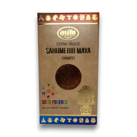 Bombe Defumatrici Maya Sette Poteri AUM FRAGRANCES - Sfere Magiche Sahumerio 8 bombe d'incenso Salute, Amore e Denaro