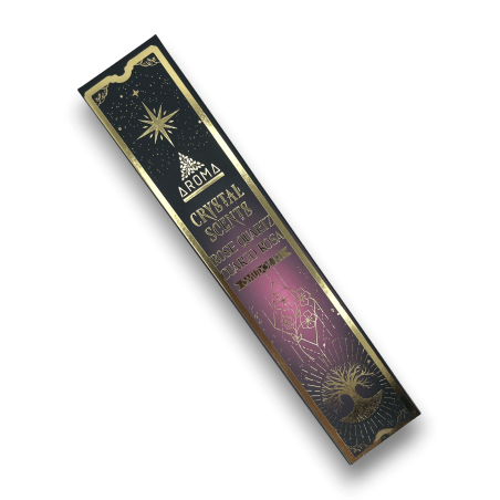 Encens Quartz Rose AROMA Smudge Kit Encens Cristal - Bâtonnets d’encens minéraux - 1 boite de 20gr.