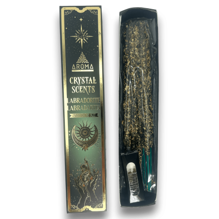 Encens Labradorite AROMA Smudge Kit d’encens Labradorite - Bâtonnets d’encens minéraux - 1 boîte de 20gr.
