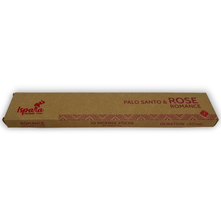 Incenso Palo Santo e Rosa ISPALLA Romance - Incenso Natural e Ecológico fabricado no Peru - 15gr.
