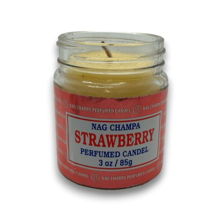 Pot de bougie fraise Nag Champa Satya - 85gr. - durée 24 heures