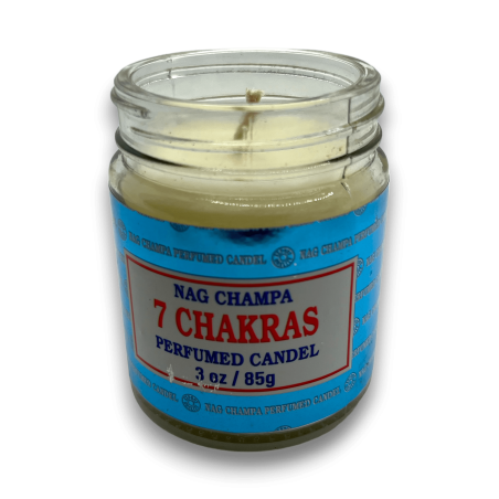 7 Chakras Nag Champa Satya Candle Jar - 85gr. - 24 hours duration