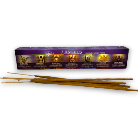 Incenso 7 Arcanjos Árvore Verde 7 Anjos - Bastões Masala Premium - 1 caixa de 15gr.