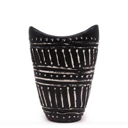 Ceramic Vase in the shape of swirls Chocolate -...