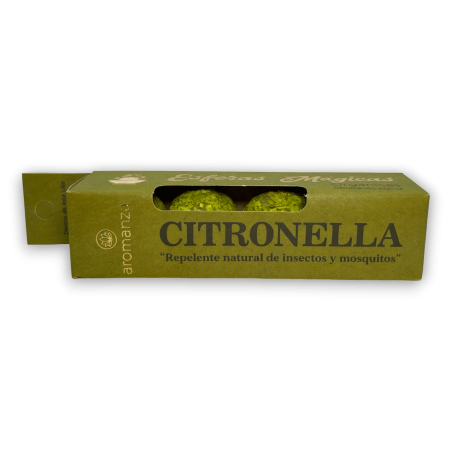 Citronnelle Magic Spheres AROMANZA - Iluminarte Argentina - 4 bombes fumigènes répulsives naturelles pour insectes et moustiques