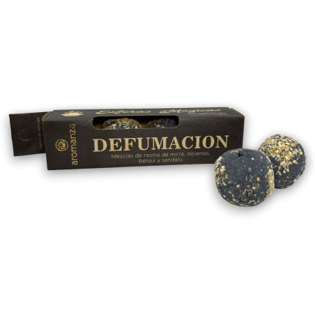 Sphères Magiques Sfuming AROMANZA - Iluminarte Argentina - 4 bombes démystifiantes Résines de Myrrhe, Encens, Benjoin et Bois de