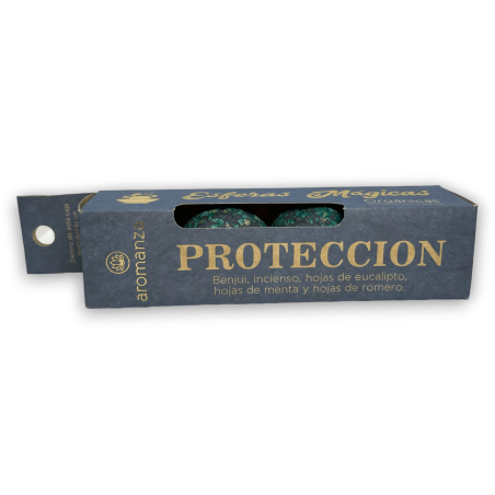 Esferas de Proteção Mágica AROMANZA - Iluminarte Argentina - 4 lâmpadas de defumação Benjoim, Incenso, Eucalipto, Menta e Alecri