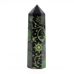 Schwarze Obsidian Tips (ca. 60-70 g, 9 cm) -...