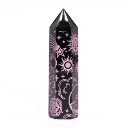 Schwarze Obsidian Tips (ca. 60-70 g, 9 cm) -...