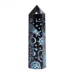 Pointes d’obsidienne noire (env. 60-70 g, 9 cm)...