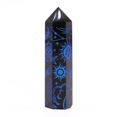 Schwarze Obsidian Tips (ca. 60-70 g, 9 cm) - Mystic Story - Midnight Blue
