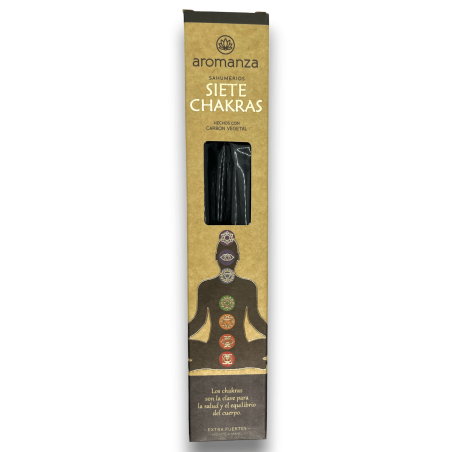 Sahumerios Siete Chakras Aromanza Inciensos - Iluminarte Argentina - 7 barritas gruesas extra fuertes