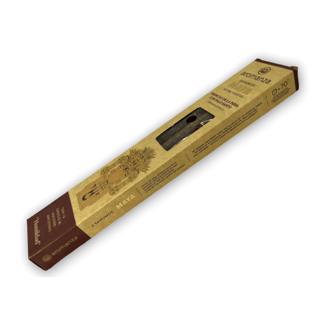 Maya Sahumos Essenzen aus Indien mit Palo Santo Humility Aromanza Räucherstäbchen - Iluminarte Argentina - 3 extra große Riegel